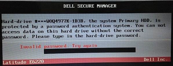 Dell 1D3B HDD password