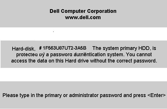 Dell 3A5B HDD password
