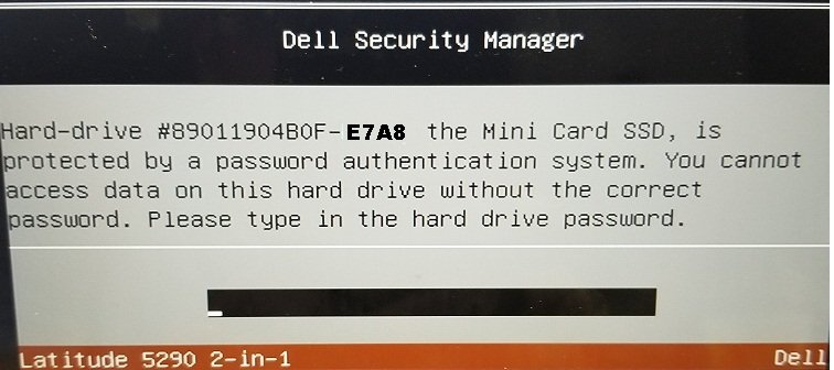Dell E7A8 HDD password